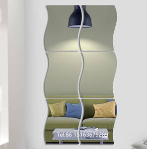 สติกเกอร์ติดผนัง<span class=keywords><strong>กระจก</strong></span>ขนาดใหญ่3D,สติกเกอร์ตกแต่งบ้านกระจกมีกาวในตัวขอบหยัก - Product Image 2