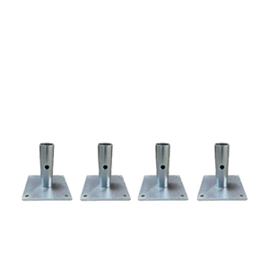 Jh-mech tấm cơ sở cho giàn giáo mạnh mẽ điều chỉnh 5x5 inch Vuông Bạc thép mạ kẽm giàn giáo tấm cơ sở - Product Image 1