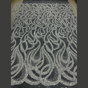 Vente en gros, tissu tulle luxe <span class=keywords><strong>champagne</strong></span> doré, belle dentelle française avec paillettes collées pour robe de mariée - Product Image 4