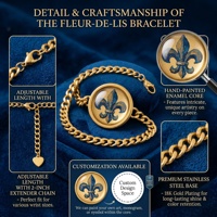 Fleur-de-lis armband in Franse stijl |   Vintage symboolarmband voor een jubileum |   Eeuwige Halo Groothandel Emaille Sieraden