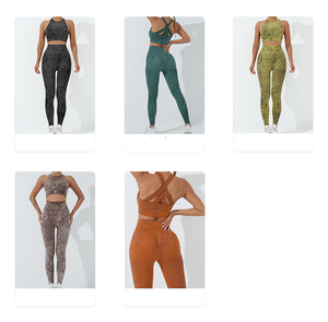 Ensemble de sport personnalisé pour femmes, combinaison d'entraînement taille haute pour le contrôle du ventre Ensembles d'entraînement pour le yoga, la gym et la course à pied - Product Image 2
