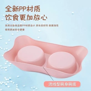 Chong Ke Stainless Steel Double Bowl <b>Cat</b> <b>Feeder</b> Large Size Anti-Tip Pet Food Water Dish For Indoor <b>Cats</b> - Product Image 3