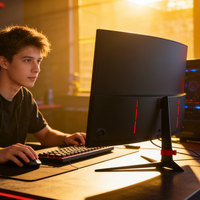 Monitores LCD Curvos de 27 Pulgadas 2k 4k para PC, Monitor de Juegos de 27 Pulgadas para Computadora de Escritorio LED de 180hz