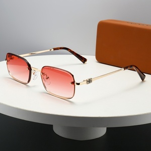 Gafas de Sol Rectangulares con Marco Pequeño Estilo Punk Metal, <span class=keywords><strong>Lentes</strong></span> UV400, Cómodas, Personalizadas, Moda Transfronteriza - Product Image 5