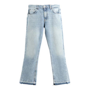 Gingtto <span class=keywords><strong>Jeans</strong></span> Svasati da <span class=keywords><strong>Uomo</strong></span> Stile Streetwear Nuovi con Logo Personalizzato all'Ingrosso Colore Delavé - Product Image 5