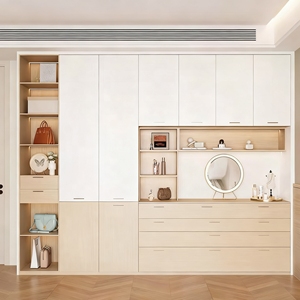 Commode intégrée minimaliste avec portes <span class=keywords><strong>en</strong></span> bois massif - Meuble moderne pour chambre et salon, construction <span class=keywords><strong>en</strong></span> bois massif - Product Image 2