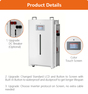 เครื่องกำเนิดไฟฟ้าพลังงานแสงอาทิตย์แบบไฮบริดออฟกริด 48V 51.2V Lifepo4 230Ah 10Kwh แบตเตอรี่ลิเธียมไอออน ESS ระบบกักเก็บพลังงานภายในบ้านแบบติดผนัง - Product Image 3
