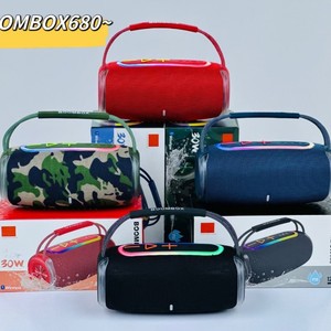 BOOMBOX680 Enceintes portables étanches en tissu avec radio FM, super basses, USB, TF, stéréo, woofer, enceintes puissantes Bluetooth - Product Image 1