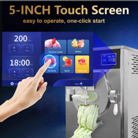 Machine à glaces artisanale 84L/H réglable avec 5 programmes, certifiée CE ETL, congélateur italien pour glaces dures et crèmes glacées