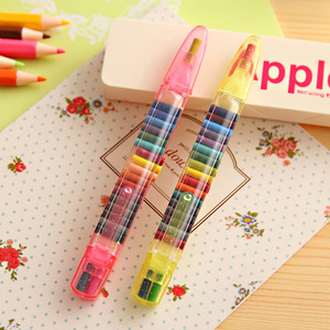 Bvideo Art 20 pièces crayons empilables pour enfants crayon à <span class=keywords><strong>paillettes</strong></span> arc-en-ciel à construire 20 en 1 crayons à point empilable pour le dessin - Product Image 5