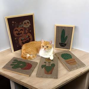 Özel duvara monte CMYK baskı kedi Scratcher kendi Logo tasarım karton Pet oyuncaklar kağıt duvara monte kedi Scratcher kendi karton - Product Image 2
