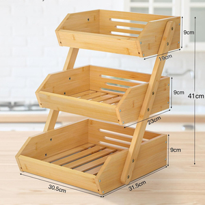 Estante de Bambú de 3 Niveles para Frutas, Frutero Decorativo para Encimera, Soporte para Almacenamiento de Verduras, Pan y Alimentos, Fábrica con Certificación BSCI - Product Image 2