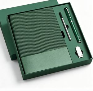 2026 Branded Logo Blue Leather A5 Softcover Notebook Journal for Gift Wholesale Promotional Luxury Diary Pen USB Box <b>Case</b> Suit - Product Image 5