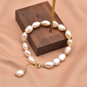 Bracelet ras du cou en perles d'eau douce, chaîne courte, style tendance, bijoux modernes et élégants, bracelet chic en perles - Product Image 3
