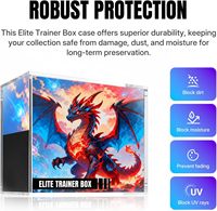 Boîte de protection en acrylique de qualité supérieure, moderne, écologique, à fermeture magnétique, compatible avec les cartes TCG standard