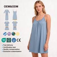 Baifei Women's Knitted Cotton Casual Sleeveless Knee Length Breathable Night Dress for Summer Season Pajamas