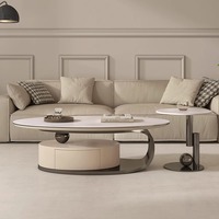 Table basse ovale moderne de luxe 2026 pour salon, mobilier de salon, table basse ovale créative, nouveau design pour usage domestique