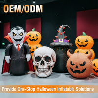 Grandes décorations d'Halloween : Ballon citrouille gonflable, décorations de fête, lampe LED gonflable pour voiture et souffleur d'air