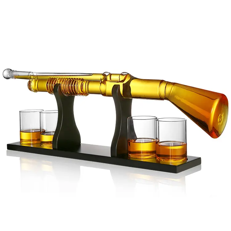 AIHPO – accessoires de Bar, vente en gros, cadeau, verres à balle, whisky, alcool, Vodka, verre, pistolet à Shot, ensemble avec pierres, Cube de glace