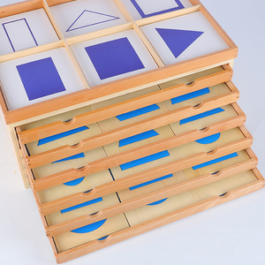 Nuovo Design Set <span class=keywords><strong>Montessori</strong></span> per Asilo Giocattoli in Legno Pannello con Figure Geometriche Armadietto - Product Image 4