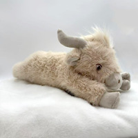 Jouets en peluche personnalisés avec logo, vache des Highlands écossaise, animaux en peluche de bovins des Highlands beiges, figurines de dessins animés, coussins en forme de vache