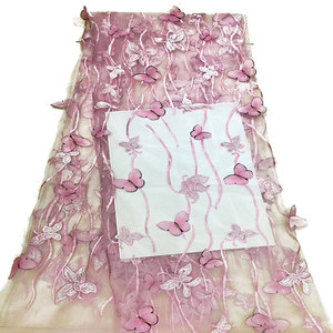 Mejor venta mariposa bordado, diseño de bordado de tela de encaje Africana venta al por mayor - Product Image 2