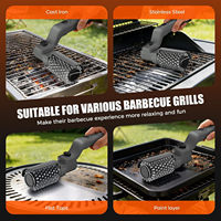 Brosse de nettoyage pour barbecue SEB en acier inoxydable rechargeable, tête réglable à 7 angles, rotation puissante pour le nettoyage des grilles de barbecue au charbon de bois