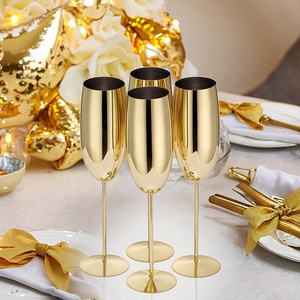 Flûte <span class=keywords><strong>à</strong></span> <span class=keywords><strong>champagne</strong></span> en acier inoxydable avec logo personnalisé, pour les célébrations de mariage, élégante <span class=keywords><strong>coupe</strong></span> <span class=keywords><strong>à</strong></span> <span class=keywords><strong>champagne</strong></span> en métal doré - Product Image 5
