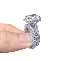 Bague de Mariage et de Fiançailles Tianyu Personnalisée en Or Blanc 14K 18K avec Moissanite VVS et Diamant de Laboratoire pour Femme