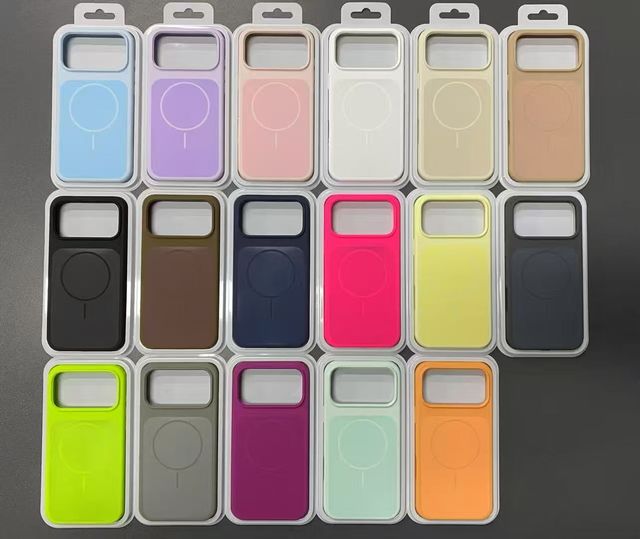 Liquid Silicone Case for iPhone 17 16 15 Pro Max with 2800GS Strong Magnet Plain Design Embossed Craft Includes Package