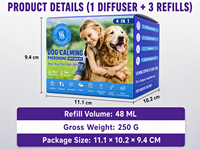 Kit diffuseur apaisant pour chiens en gros, 1 diffuseur à brancher, 3 recharges de 48 ml, liquide de confort pour chiens, emballage personnalisé OEM