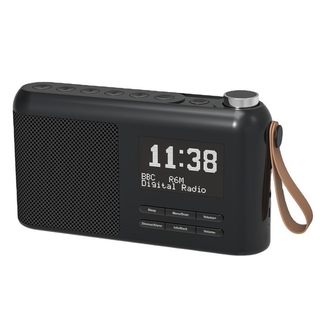 OEM LCD Display FM DAB+ Radio Portable BT Blue Tooth Speaker Leather Strap