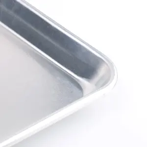 Bandeja para hornear de acero inoxidable de cuarto de tamaño personalizado, bandeja para horno, plato y sartén para hornear alimentos de aluminio