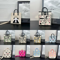 Bolso de Mano Tejido con Patrón Coreano Landfond, Bolso de Ganchillo Casual para Mujer, Bolso Tote Tejido para Mujer