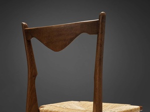 Six <span class=keywords><strong>chaises</strong></span> de salle à manger en chêne et en osier pour le salon, chaise de salle à manger en chêne, chaise en bois massif, dossier droit - Product Image 4