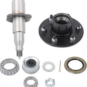 Nouveau moyeu de remorque de remplacement/réparation de 6 pouces sur 5,5 pouces et broche ronde à bride de 42 mm, compatible avec l'axe de remorque de 6 000 lb - Product Image 1