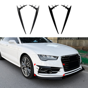 Audi A7 S7 C7 Front Bumper Decals Piano Black Carbon Fiber Texture Adhesive Car Stickers 2015-2018 - Product Image 1