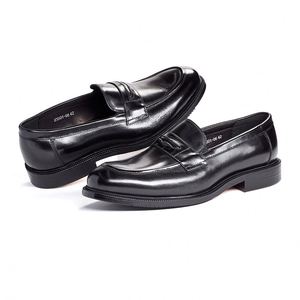 Prix de gros usine Mocassins de luxe pour hommes en cuir véritable de haute qualité, à enfiler, pour mariage, affaires et banquets - Product Image 4