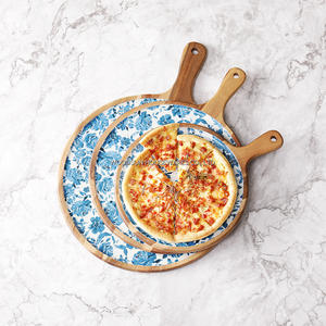 Venta al por mayor de tablas de cortar grandes para pizza de madera de acacia personalizadas - Product Image 2