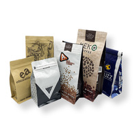 Sachets d'emballage alimentaire sous vide en plastique, sachets réutilisables en papier kraft pour café et thé en poudre, sachets Mylar à bec verseur, emballage stand-up