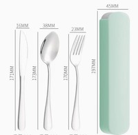 Ensemble de couverts portables en acier inoxydable pour étudiants, couteau, cuillère et fourchette, pour l'extérieur