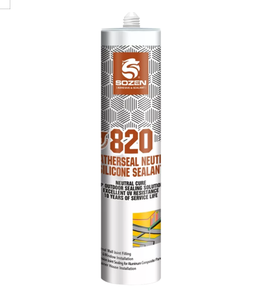 <span class=keywords><strong>Sozen</strong></span> 820 Scellant en silicone neutre tout usage résistant aux intempéries, imperméable, adhésif pour verre, PVC, aluminium, toiture - Product Image 1