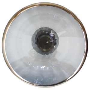 Vaso in vetro testurizzato con accenti metallici per l'arredamento del soggiorno, vaso moderno per fiori da tavolo per la casa - Product Image 4