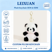 Pendentif de sac en peluche animalier Kawaii tendance, poupée Panda avec jupe en dentelle, accessoire de cheveux fleur perle, décoration multi-usage pour sac à dos et pochette