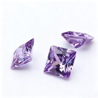Vente en gros de pierres précieuses en zircone cubique de qualité 5A, taille princesse carrée, pierres synthétiques multicolores pour la fabrication de bijoux