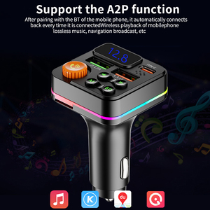 Q22 Xe MP3 Máy Nghe Nhạc Bt 5.3 FM Transmitter TYPE-C Port + Dual USB Sạc Nhanh Handsfreecall Đài Phát Thanh Transmitter Với LED Hiển Thị - Product Image 2
