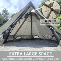 Tente cloche gonflable B2I 3m, imperméable, Oxford 300D, protection UV, avec pompe, cheminée, 4 saisons, pour 2-3 personnes, camping