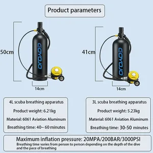 Tanque de Buceo de 4L/3L, Tanque de Aire Portátil para Buceo, Tiempo de Buceo de hasta 40-60 Minutos, Cilindro de Oxígeno para Buceo, Kit de Botella Pony - Product Image 6
