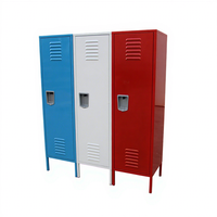 Armoire de rangement classique vintage en métal pour bureau à domicile, armoire verrouillable en acier pour dortoir d'université pour adolescents