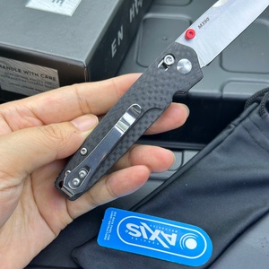 Cuchillo Plegable de Defensa Personal BM485 con Mango de Fibra de Carbono y Hoja de Acero M390, Punta de Lanza, Grosor de 0.3mm - Cuchillo de Camping OEM - Product Image 4